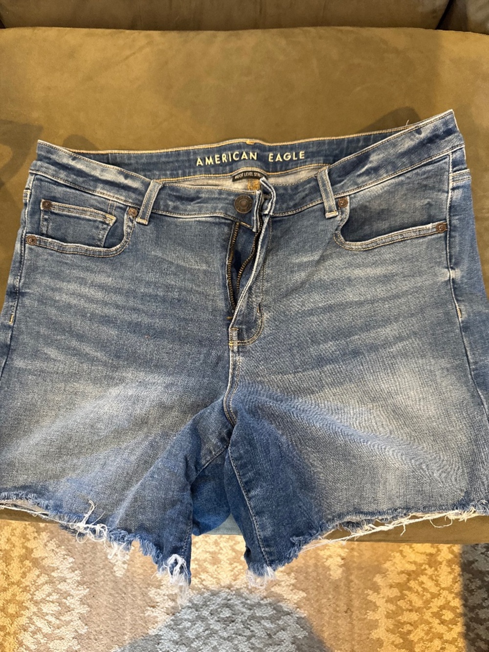 American Eagle Light Wash Midi Jean Shorts